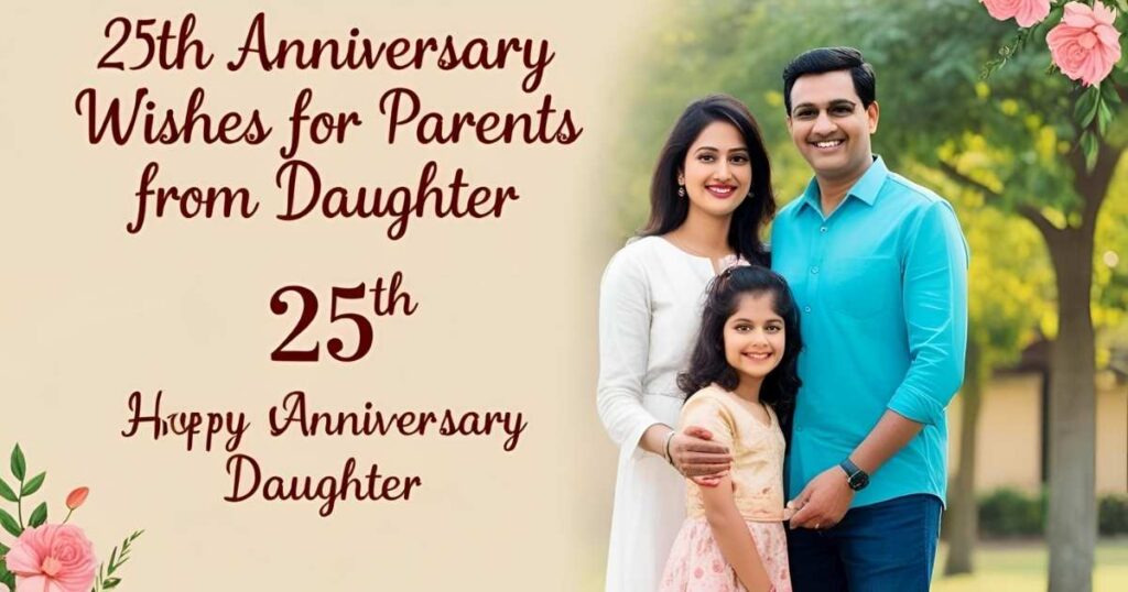 25th Anniversary Wishes for Parents from Daughter
