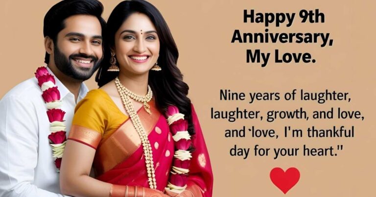9th Anniversary Wishes for Wife
